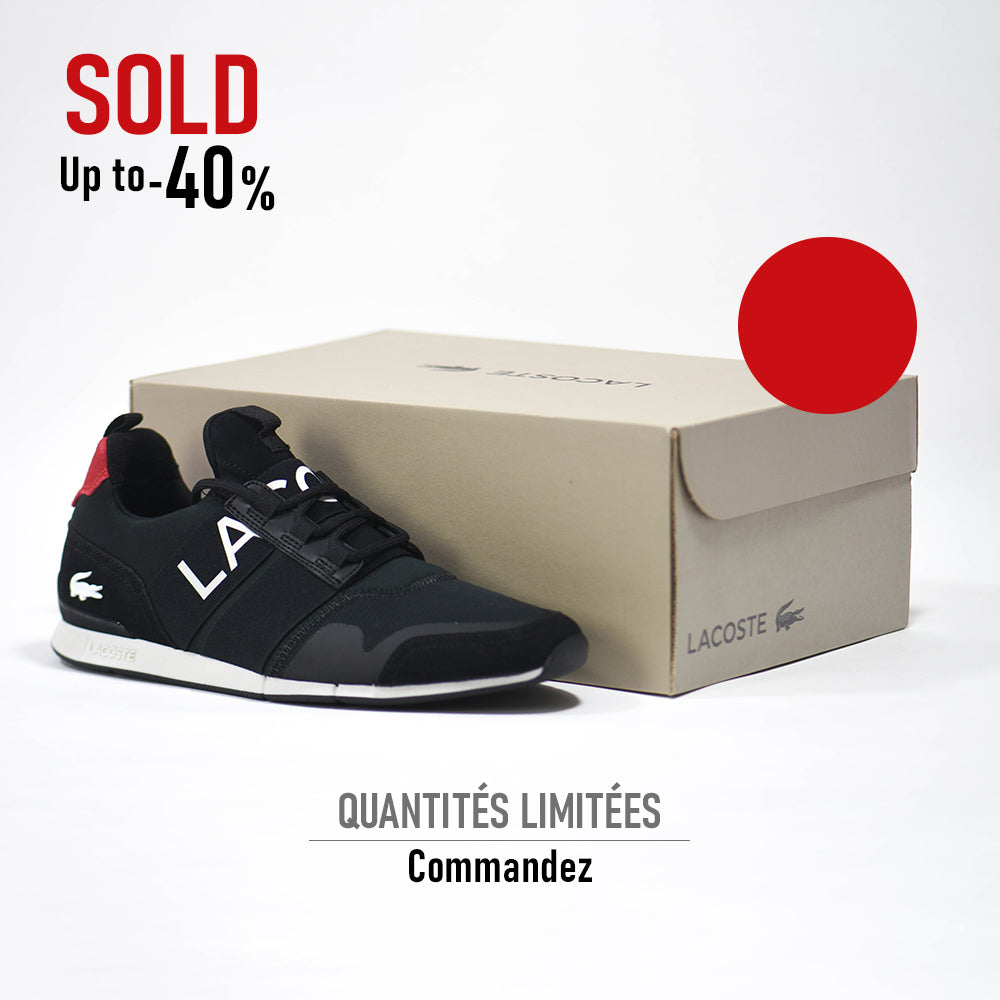 LACOSTE MANEVRA ELITE 0120 1 CMA BLK/RED TEXTILE 40CMA00041B5