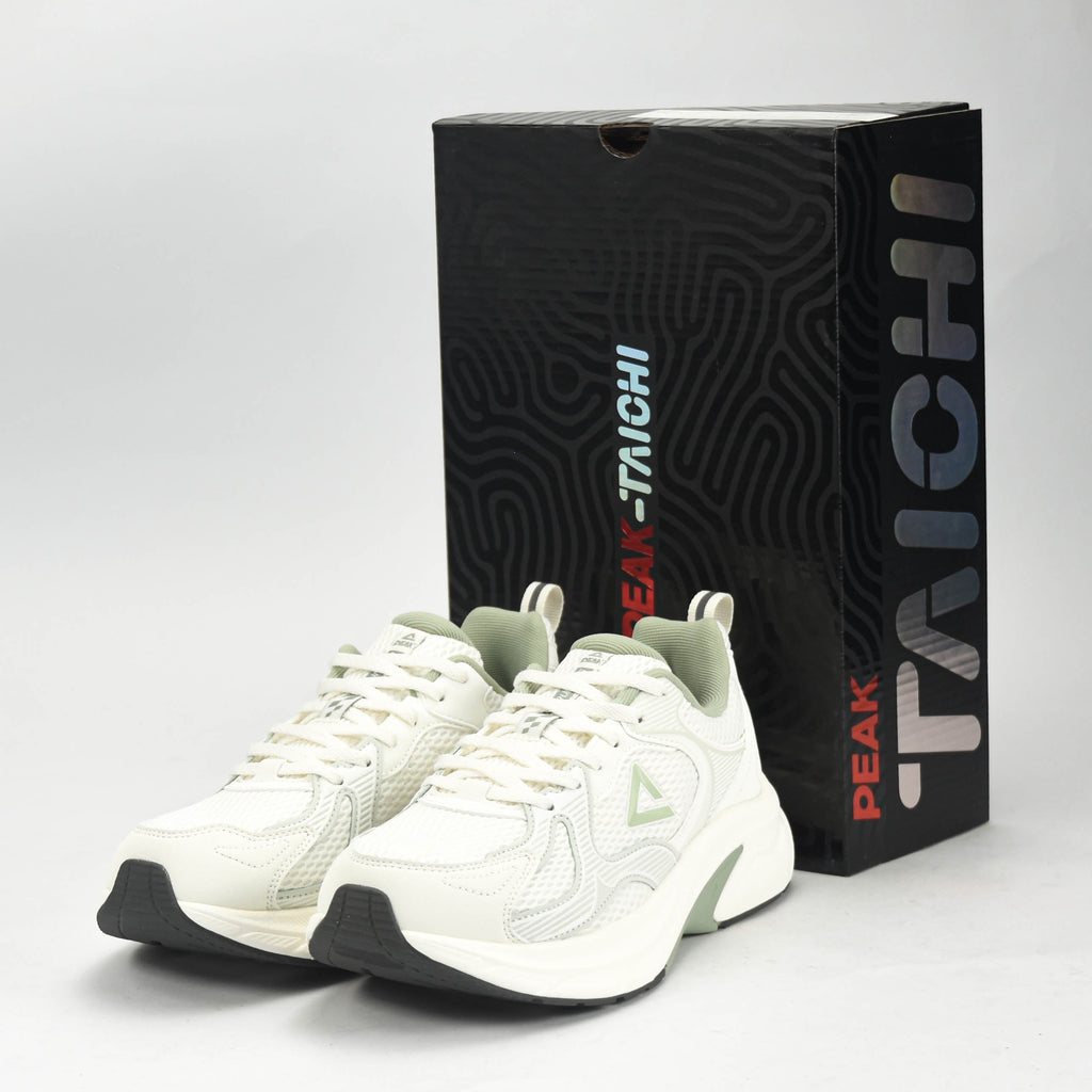 PEAK TRAINING RUNNING SHOES-WHITE/GREEN